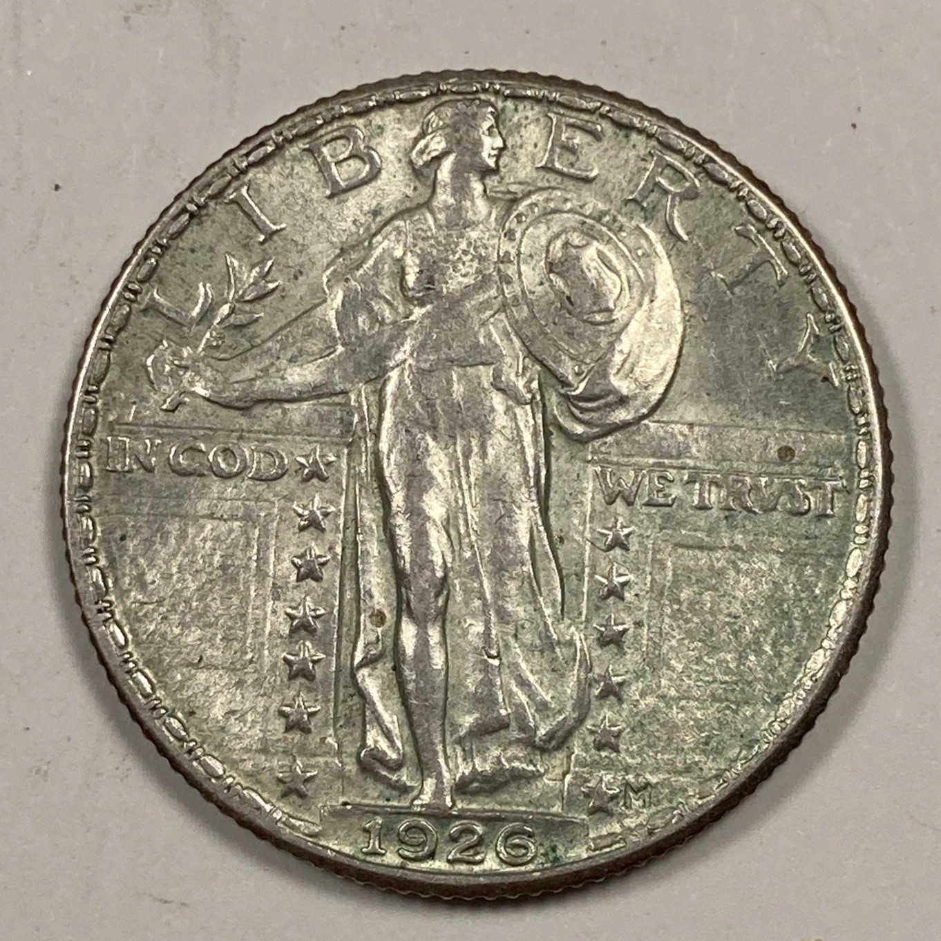 1926 Standing Liberty Quarter .25. Original Unc. Surface.