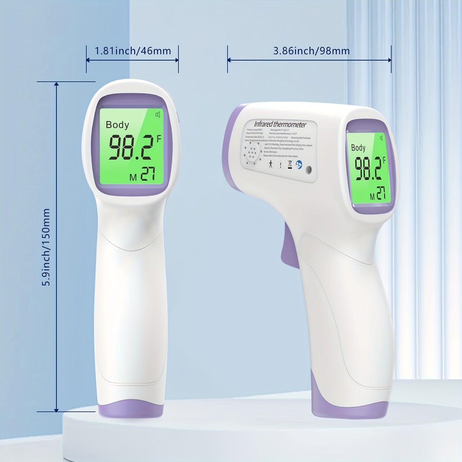 Digital Thermometer for Adults, No Touch Forehead Thermometer, 2in 1 Surface Mod