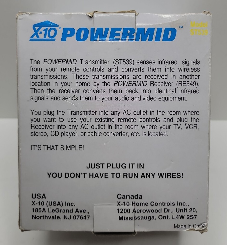 ST539 POWERMID IR Sensor Wireless Transmitter For Use With RE549 Receiver.