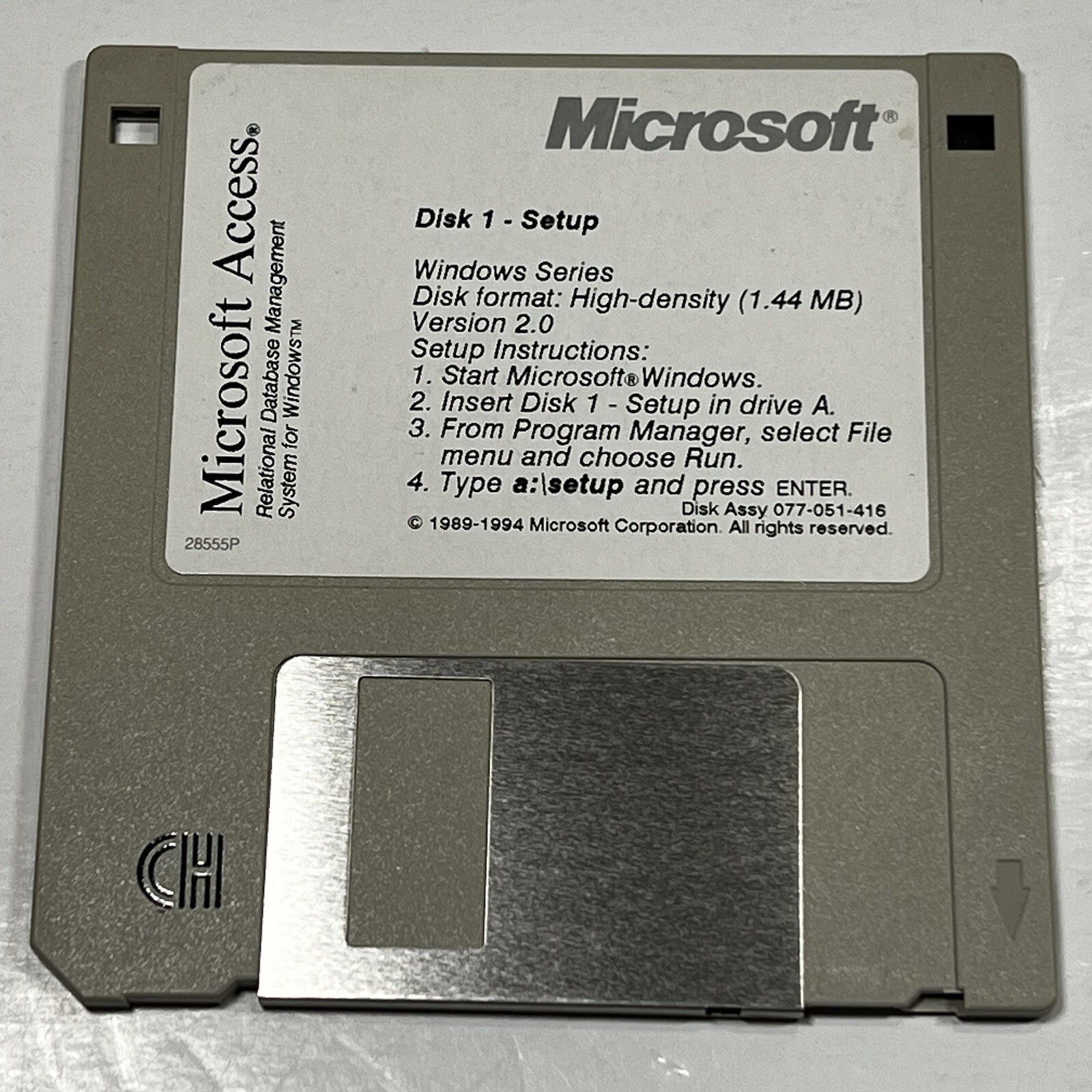 Microsoft Access Version 2 Windows 3.5” Floppy Disc 1994