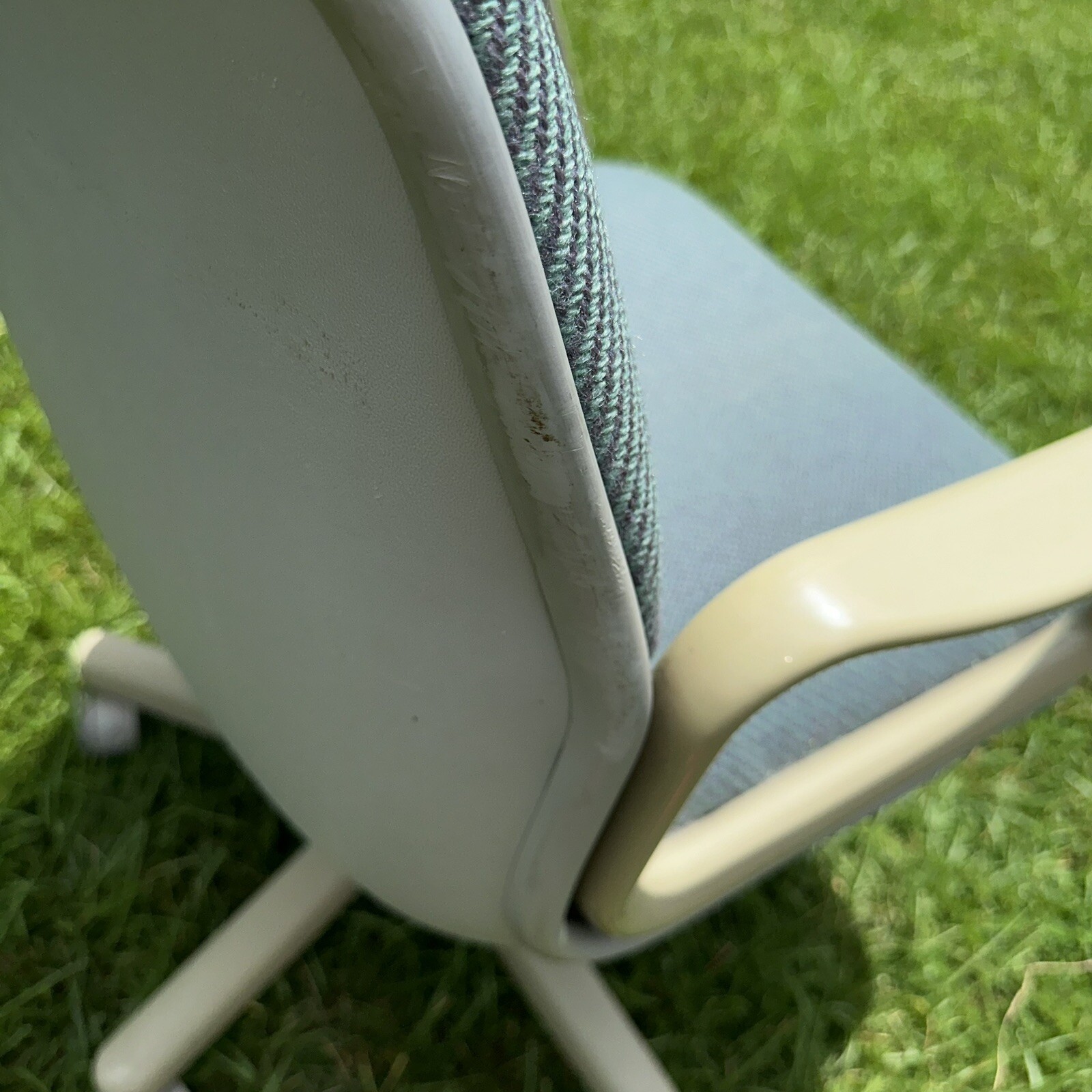 Vintage MCM Steelcase Style Swivel Rolling Office Arm Chair Beige Gray Furniture