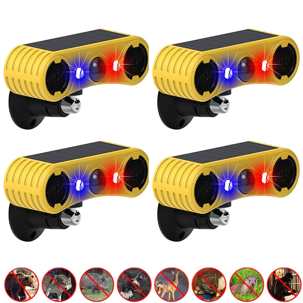 4X Outdoor Solar Wireless Motion Sensor Alarm 13 Sound Detector 130db Loud Noise