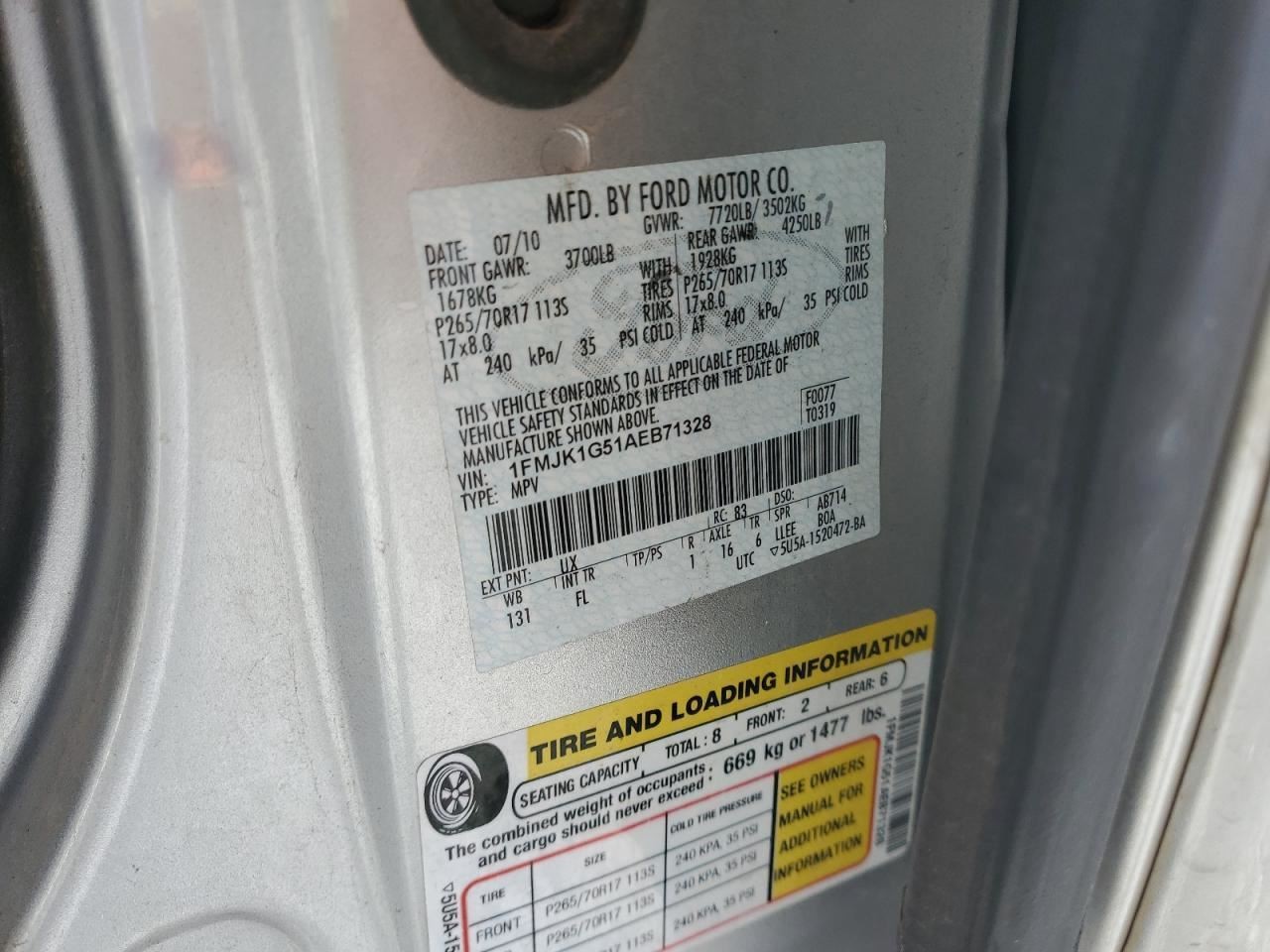 Alternator Fits 09-14 EXPEDITION 4929892