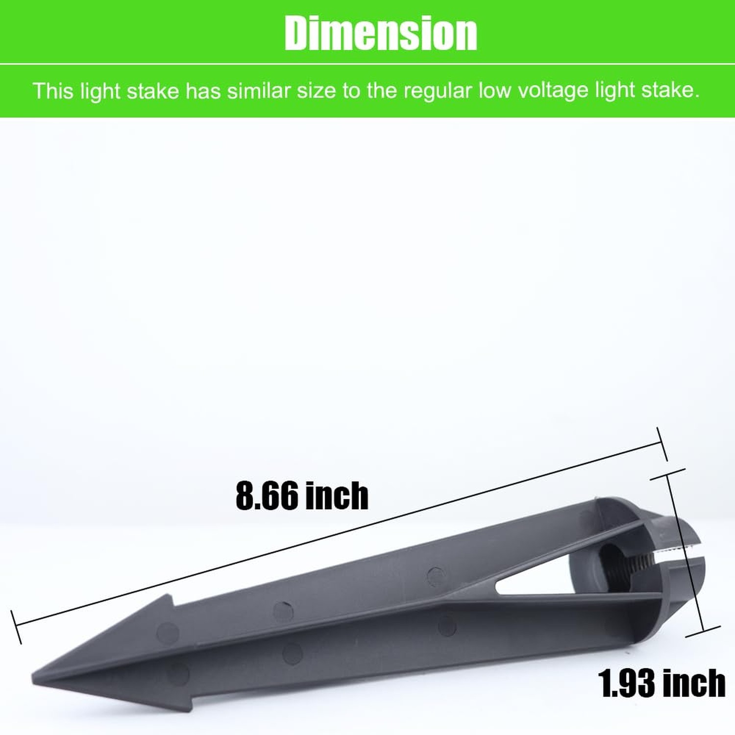 Landscape Lighting Stakes, 1/2 NPT Female Thread, 8.6 Inch Solid Plastic Spik...