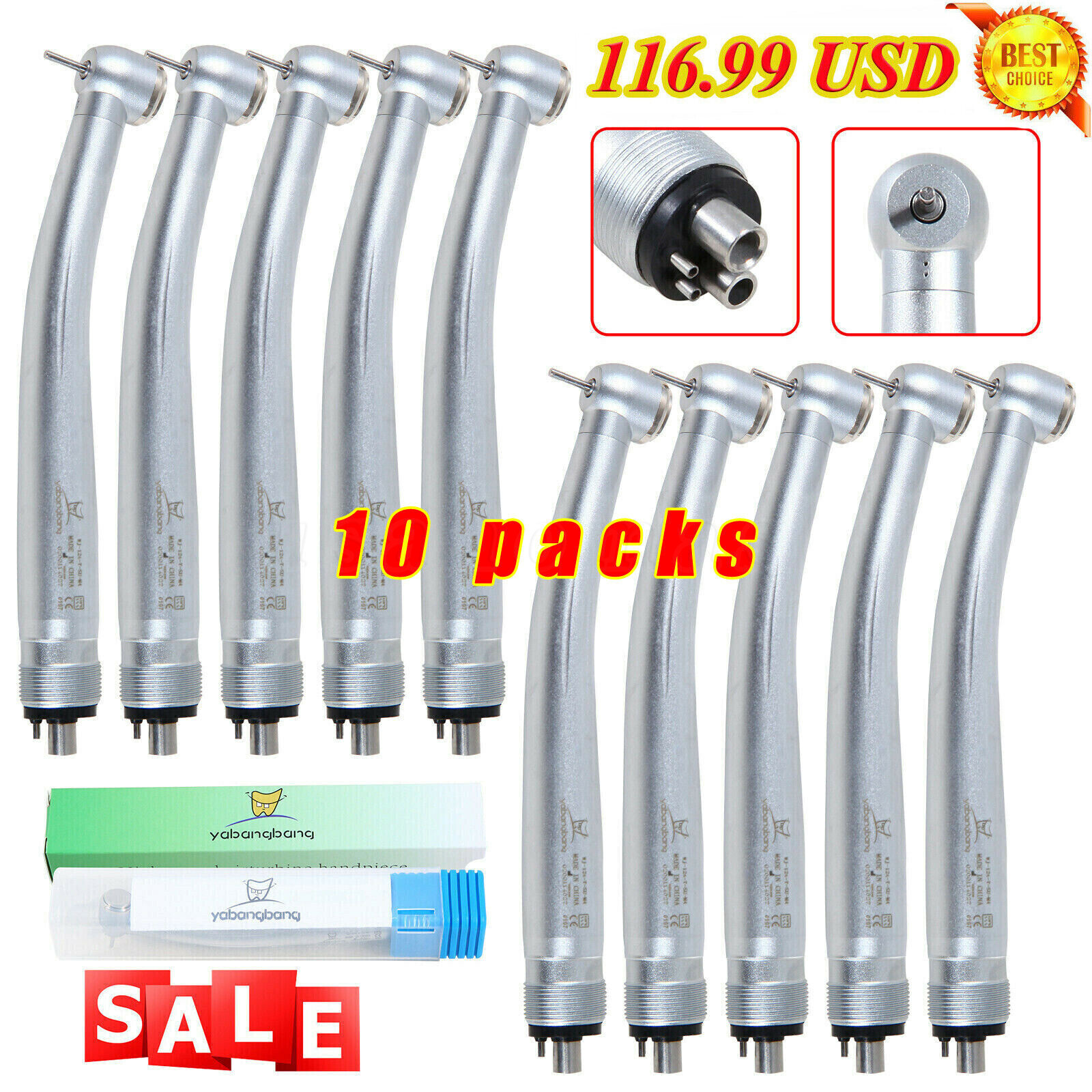 10* NSK PANA MAX Style Dental High Speed Handpiece Push Button Air Turbine 4Hole