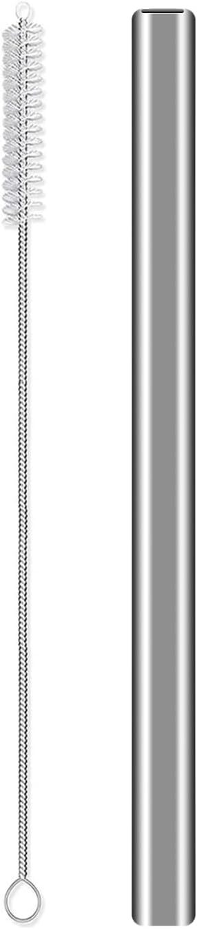 Reusable Elliptical Stainless Steel Metal Straw for exclusive, Metallic