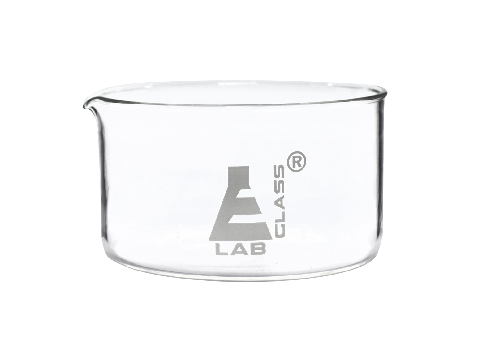 Crystallizing Dish, 500ml - Flat Base, Spout - Borosilicate Glass - Eisco Labs