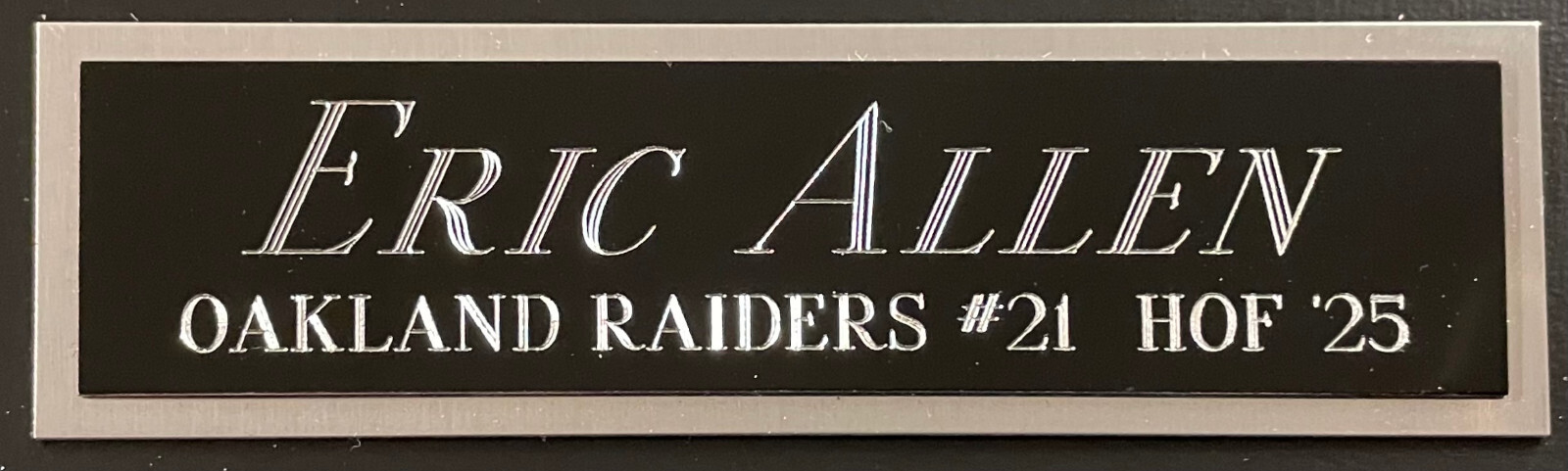 ERIC ALLEN RAIDERS NAMEPLATE FOR AUTOGRAPHED Signed Helmet JERSEY-FOOTBALL-PHOTO