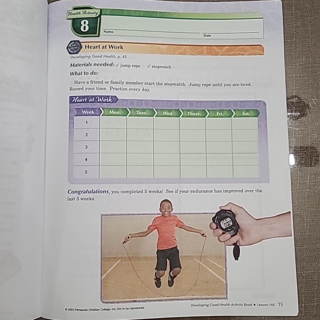 Abeka Developing Good Health Fourth Edition Teacher Activity Book Key