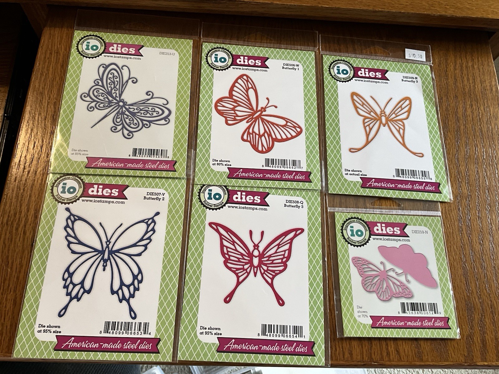 Impression Obsession Lot of 6 Butterfly-themed Steel Craft Dies (All New)