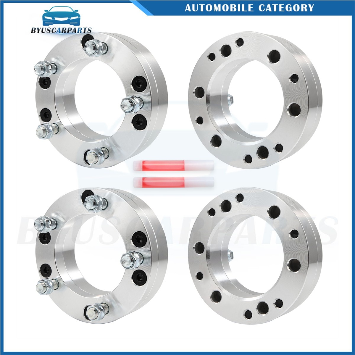 4Pcs 2" 6x5.5 to 5x5.5 Wheel Adapters For Chevy GMC 6 Lug Model with 5 Lug Wheel