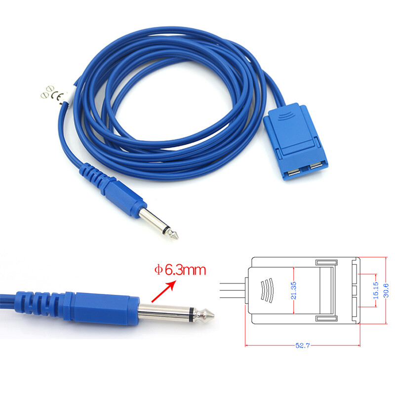 REM Patient Grounding ESU Electrosurgical Plate Cable Negative Cautery Monopole