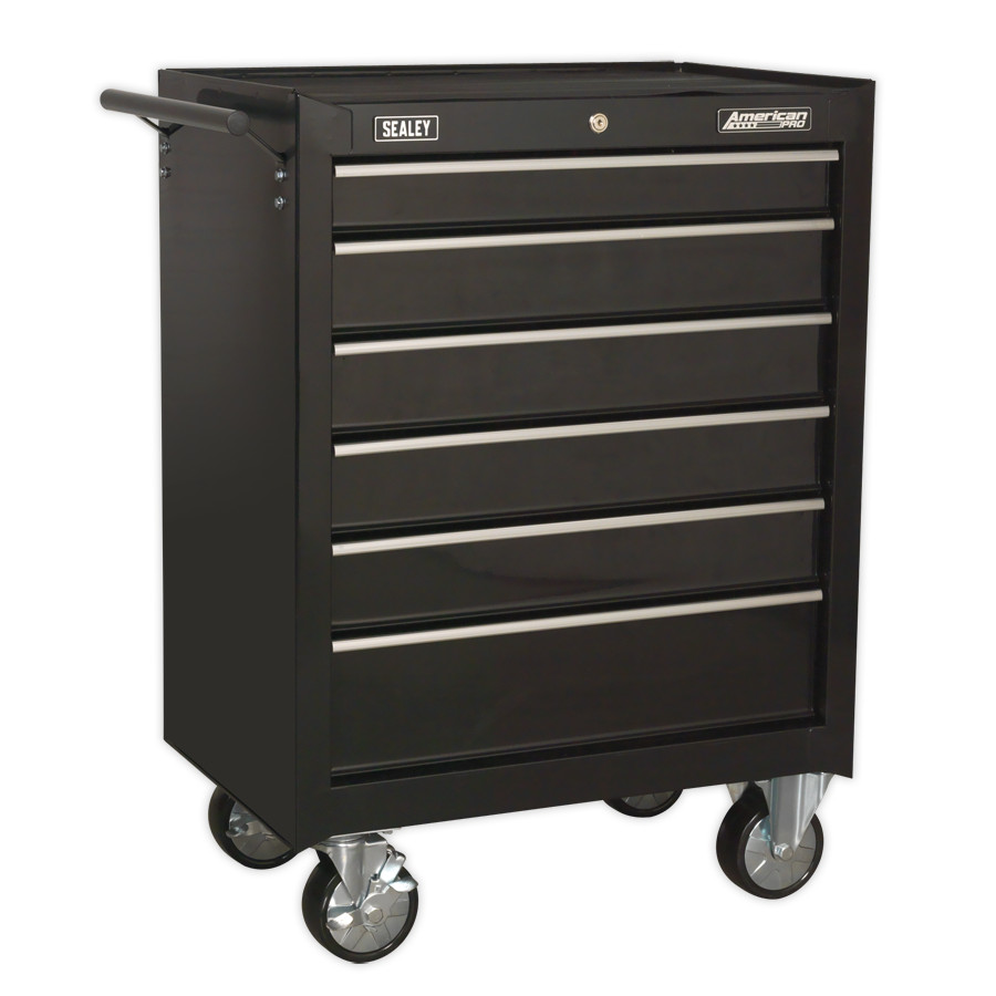 Sealey AP226B Rollcab 6 Drawer with Ball-Bearing Slides - Black