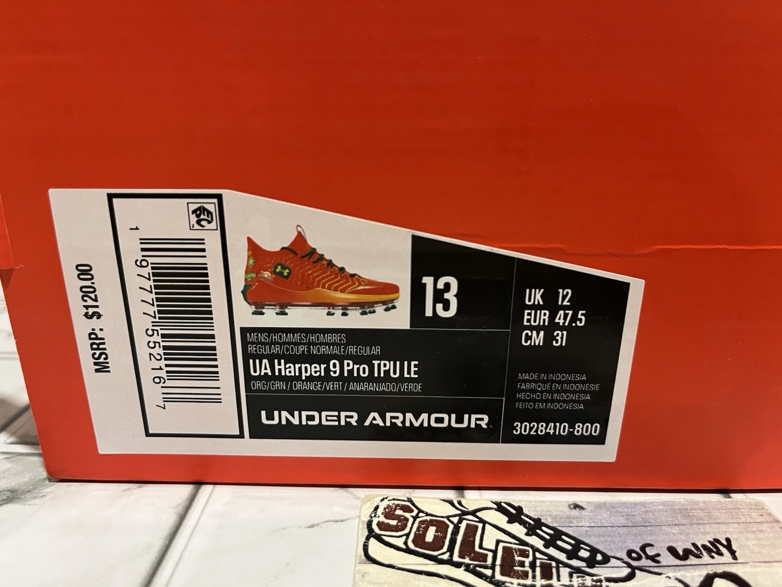 New UA Bryce Harper 9 Pro Juice Baseball Cleats Shoes Orange Mens 3028410-800