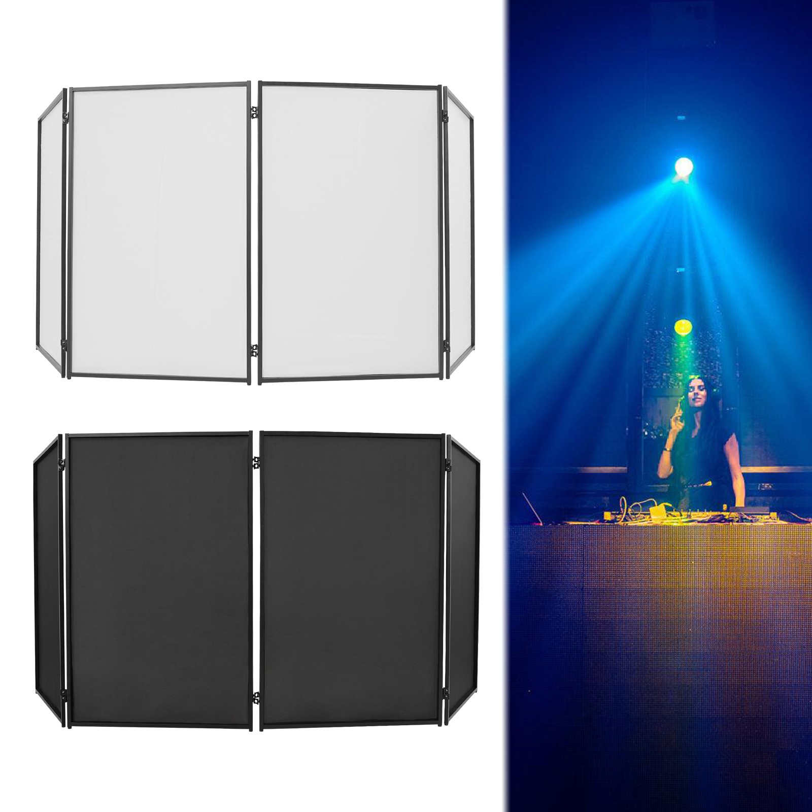 DJ Foldable Booth Panel Portable Facade Event Cover Screen Detachable w/ Bag