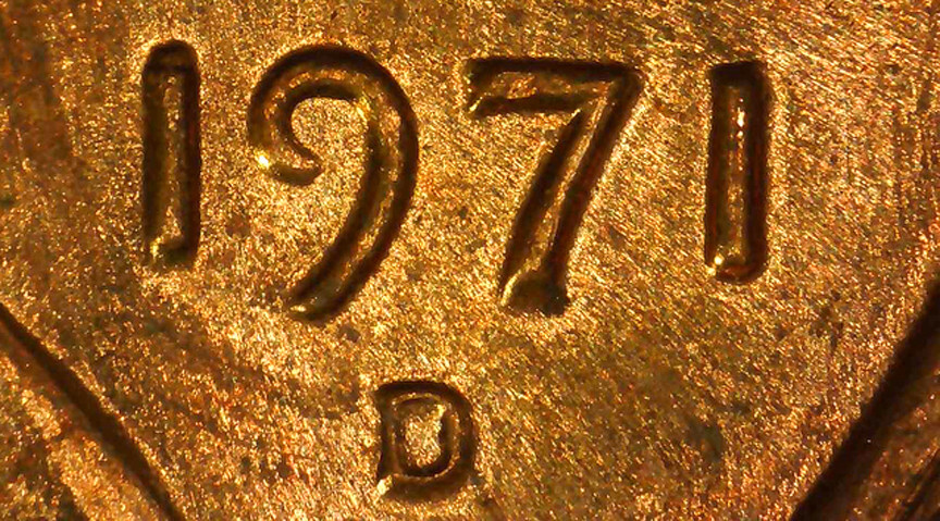 1971 D Lincoln Cent BU Mostly Red- Spike Head- Unlisted