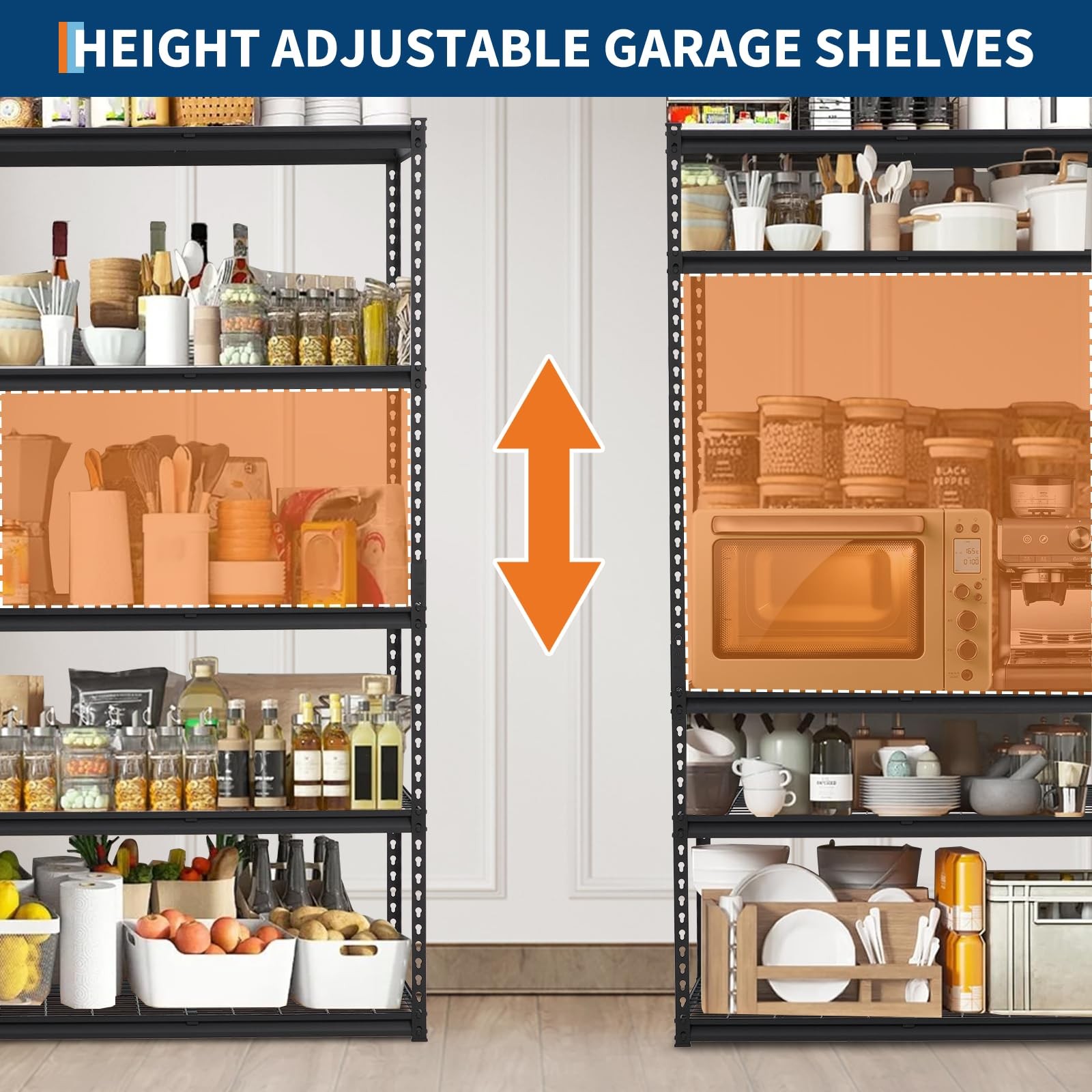 5-Tier Heavy Duty Garage Shelving Units Adjustable Storage Shelves 60x24 x78in