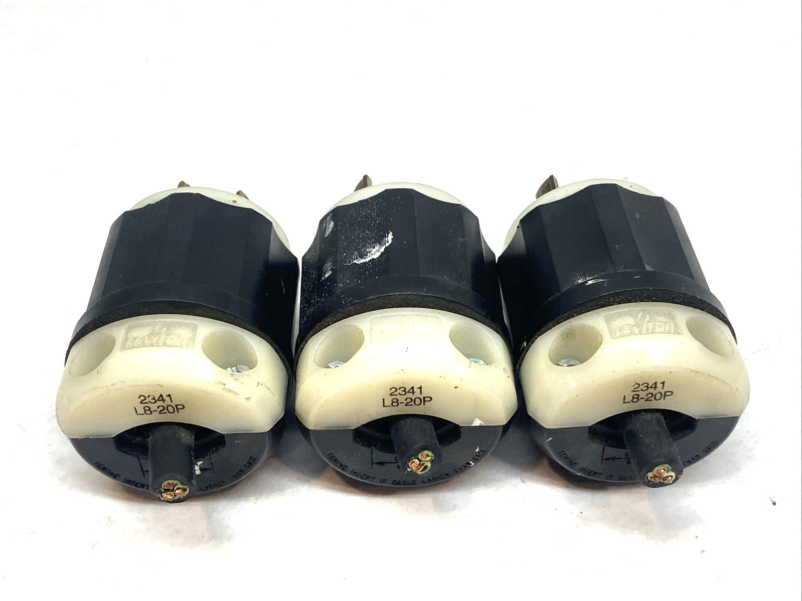 Leviton L8-20P Twist-Locking Plug 20A 480V 2341 LOT OF 3