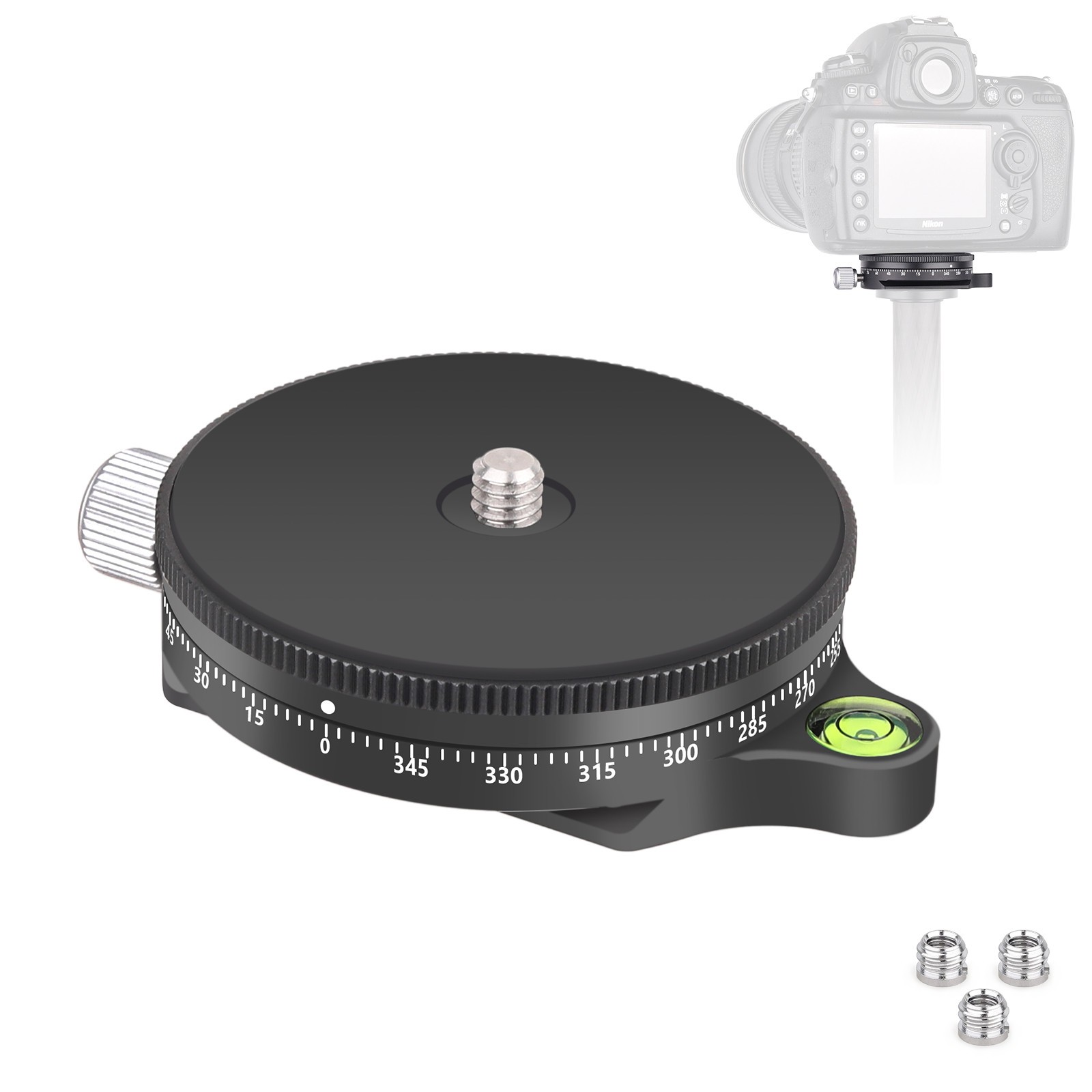 CNC Leveling Base Quick Horizontal Adjust Head Panoramic Panning Base Arca Plate