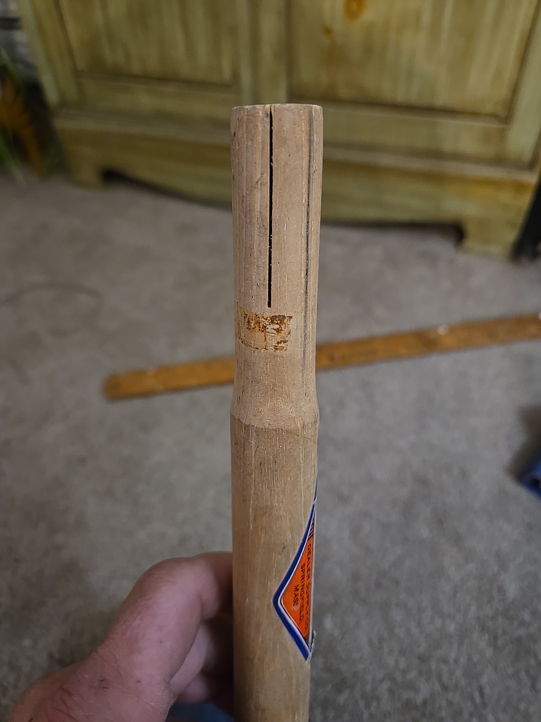 Vintage Taylor Brand Second Growth Hickory Hammer Handle. Unused !
