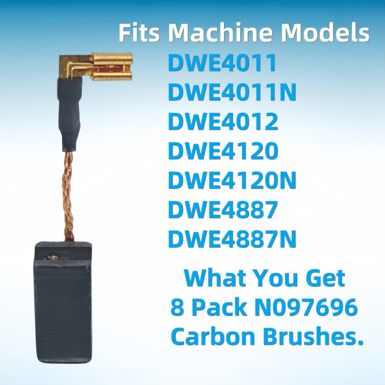 8 Pack Carbon Brushes Replacement For DeWalt DWE4011 DWE4012 DWE4120N Models
