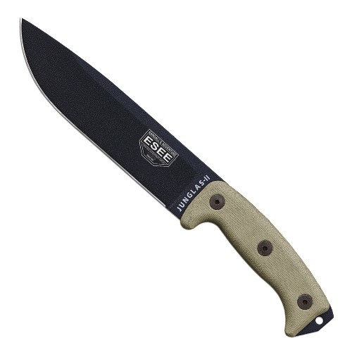 ESEE Black JUNGLAS Knife  Machete w/ Kydex Sheath With Molle back JUNGLAS-II-E