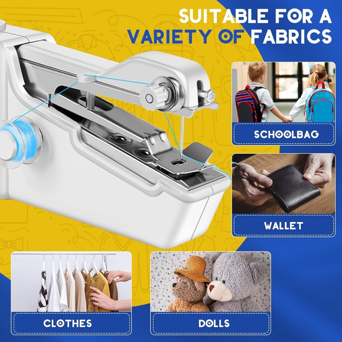 Mini Handheld Sewing Machine, Portable (White)