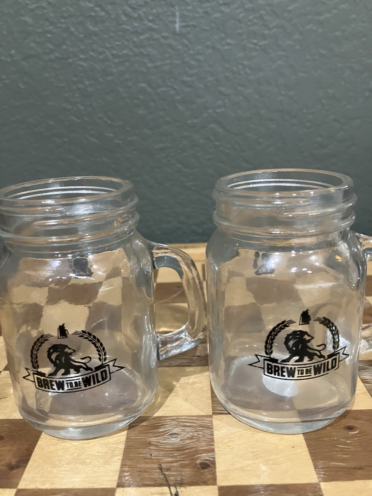 Brew to Be Wild Shot Mugs 3.5 Inches Tall Set of 2 Drinking Glasses