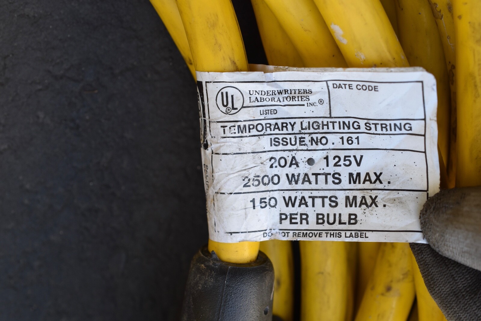 UL 100 ft. 12/3 STW-A, Temporary Construction String Lights
