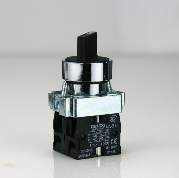 10PCS NEW DELIXI LAY5S-BD25 LAY5SBD25 PUSHBUTTON SWITCHES BLACK 1NO+1NC BRAND