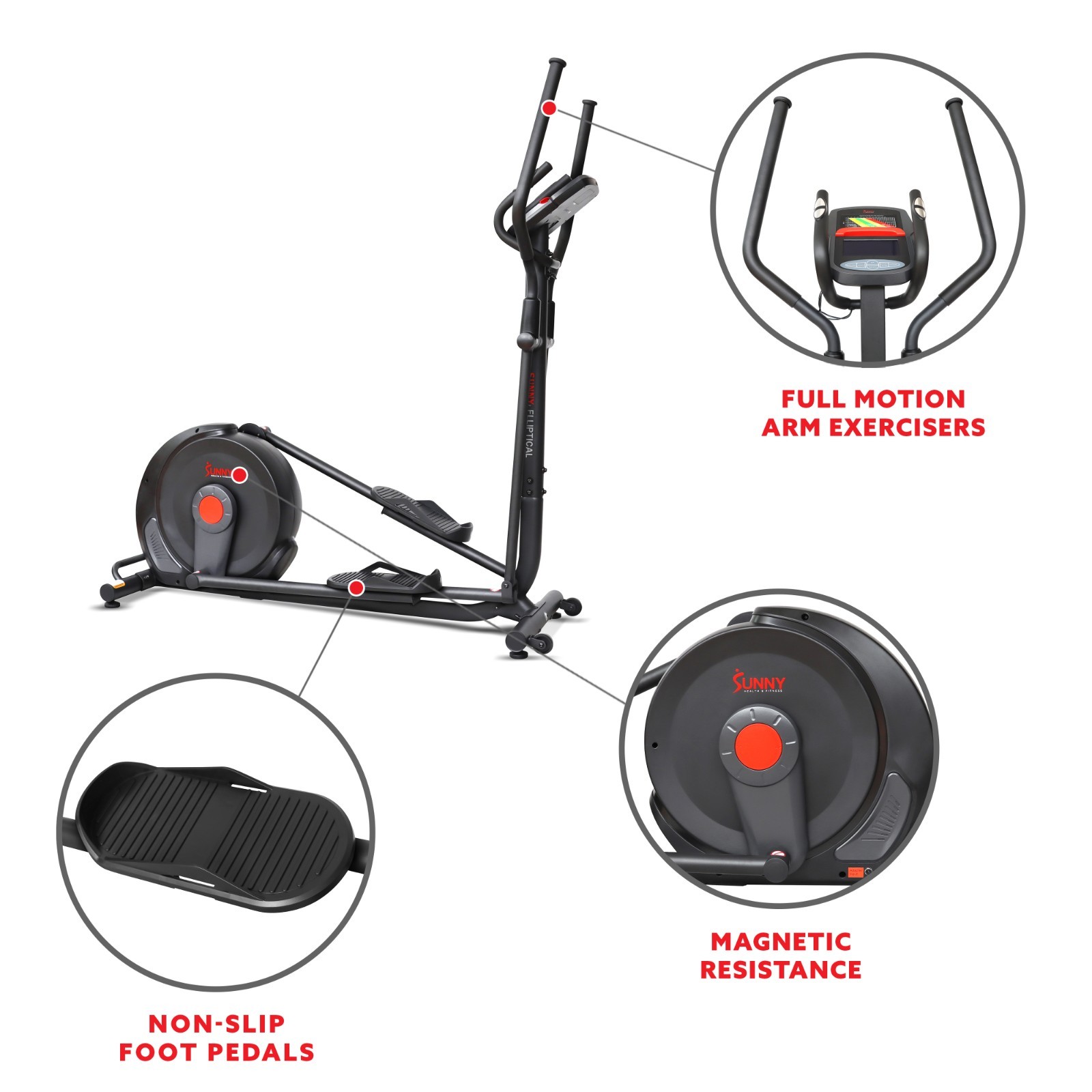 Power Stride Smart Elliptical Machine Cross Trainer Electro Magnetic Resistance