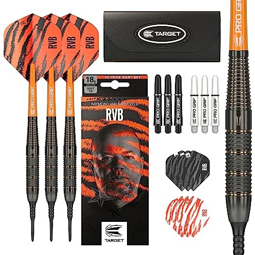 Raymond Van Barneveld RVB 18G Brass Soft Tip Darts Set - with Extra