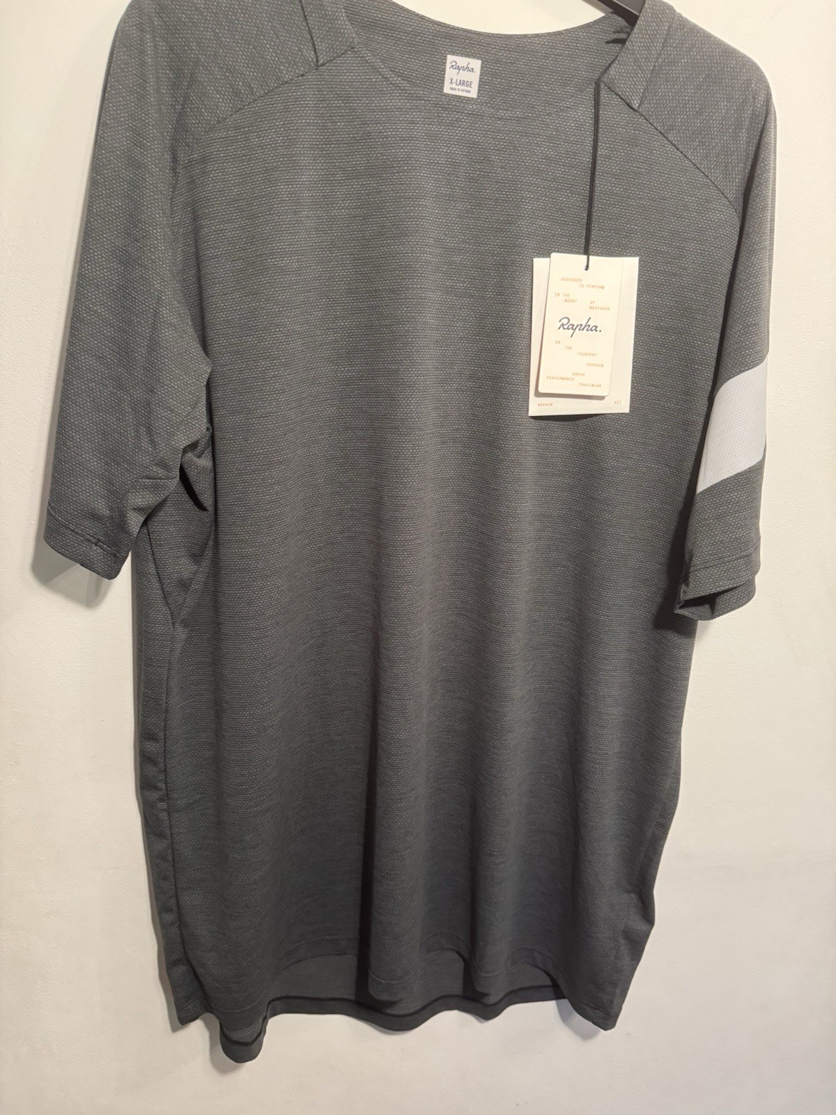 RAPHA MEN'S TRAIL TECHNICAL T-SHIRT Dark Grey/Light Grey Size XL