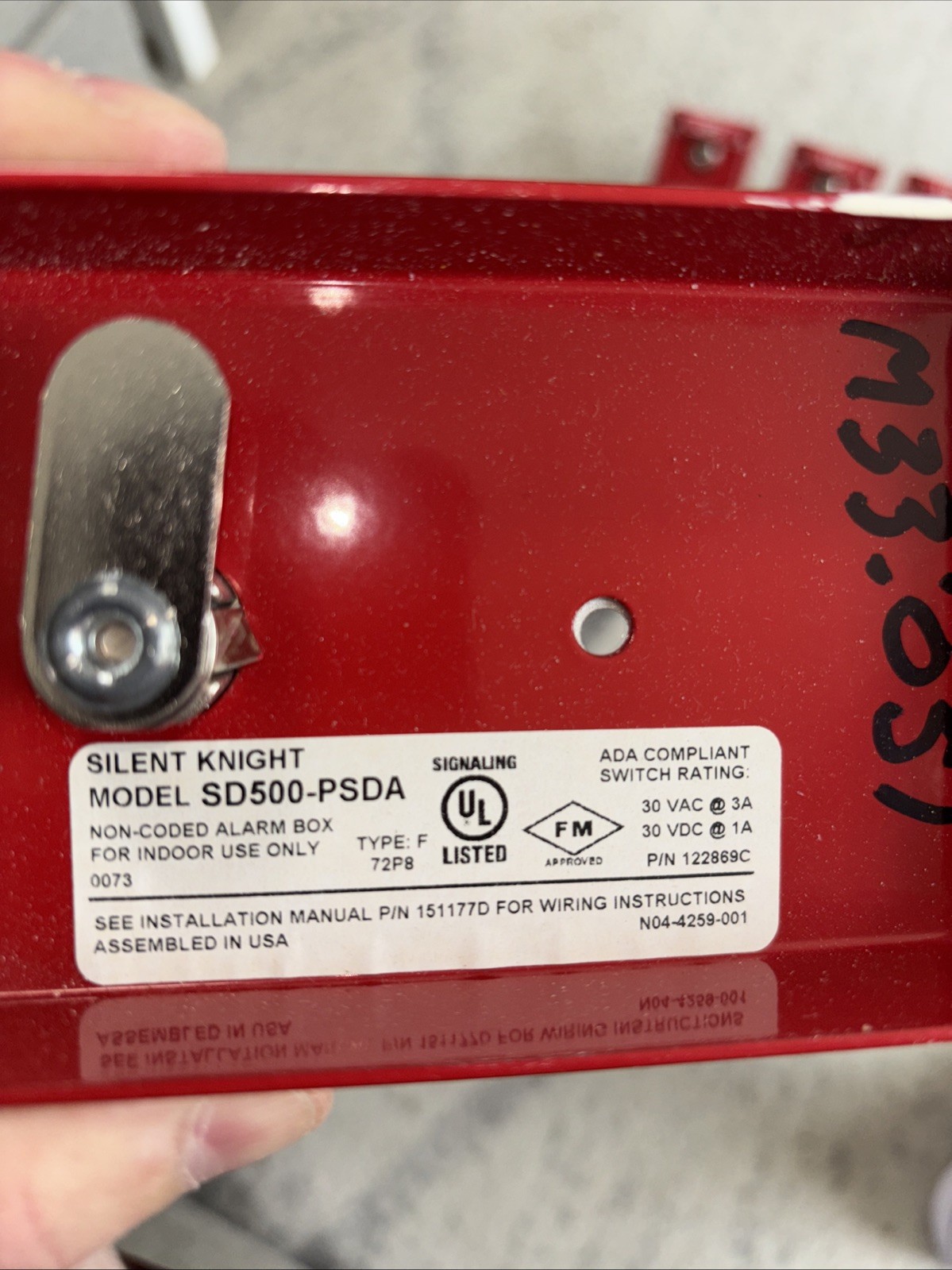 Silent Knight SD500-PSDA Dual Action Pull Station. No key inc. /each