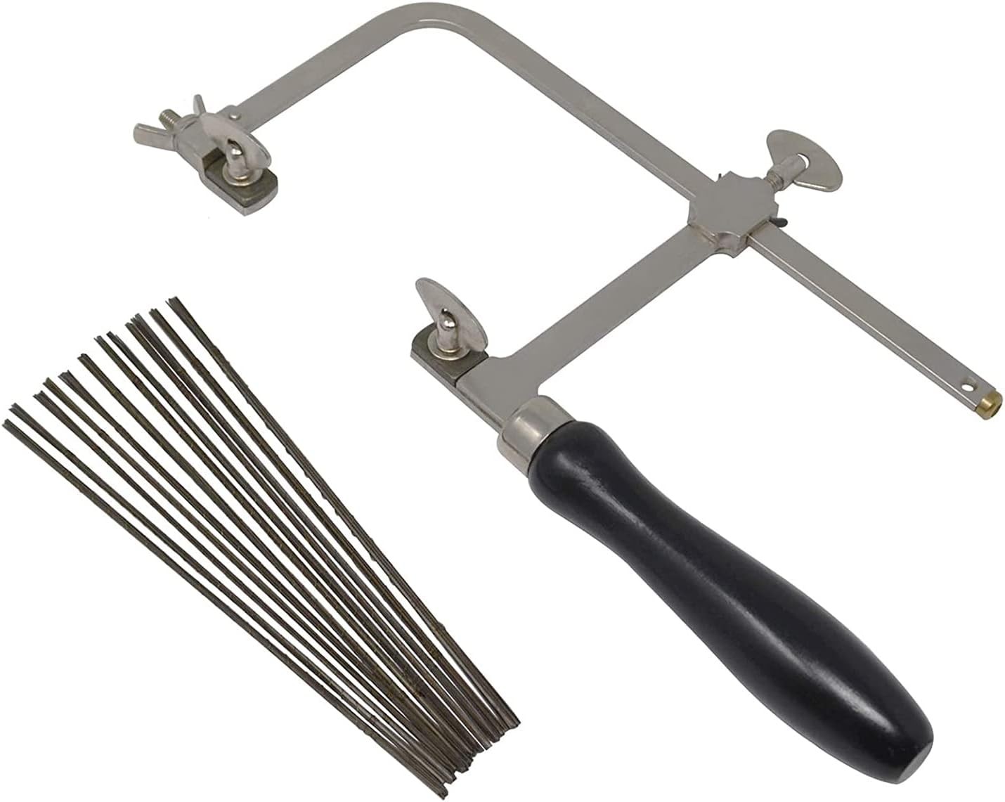 GERMAN STYLE JEWELERS SAW FRAME with 144 ASSORTED BLADES Black