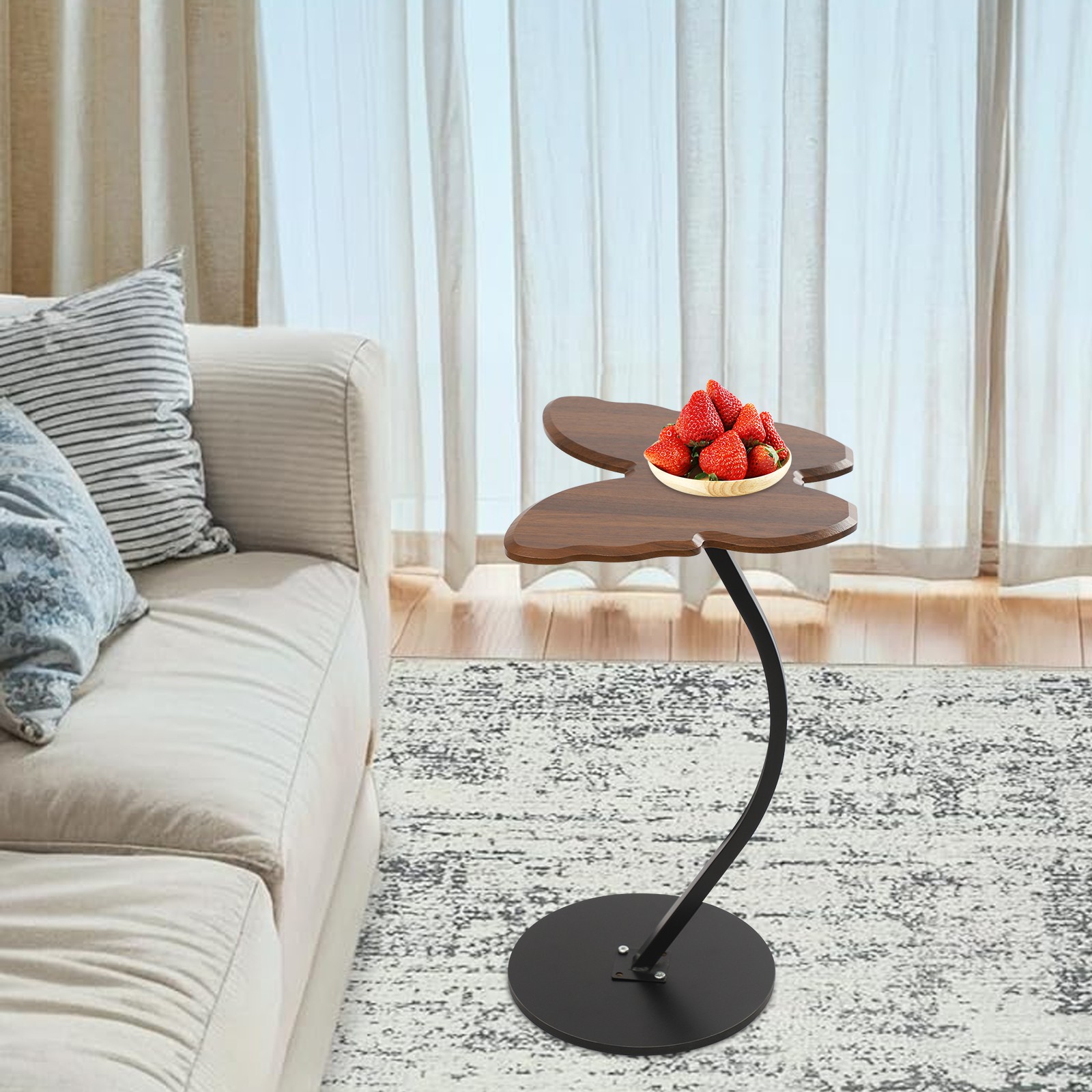 22.83 in Tall End Table Sofa Side Table Multi-purpose Small Space Table