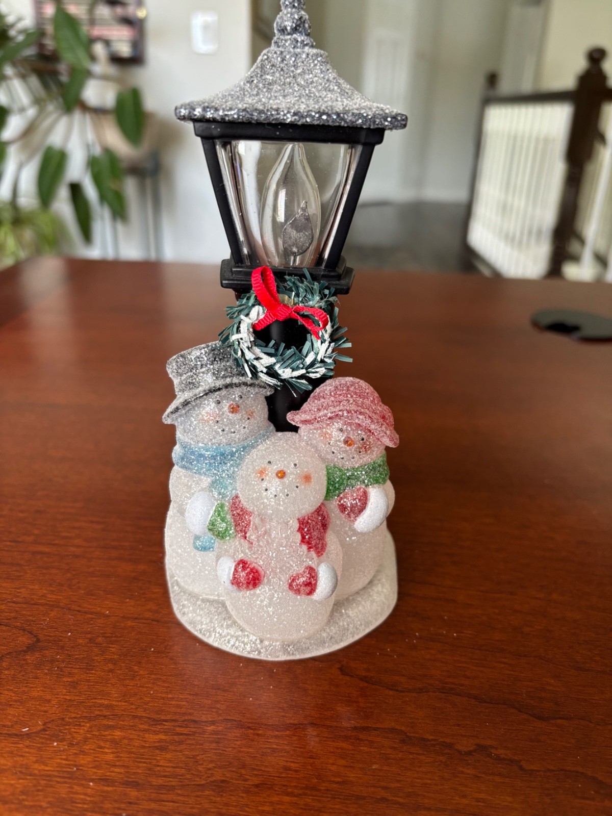 Holiday Night Light - Snowman Family - Flickering Orange Light