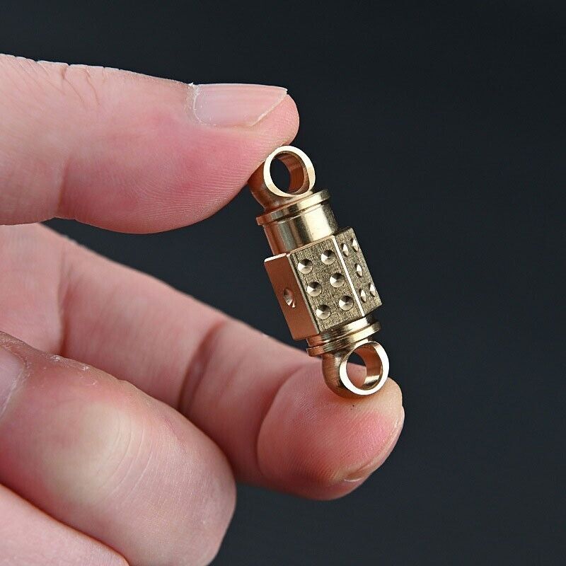 EDC Solid Brass Insert Buckle Gimbal Ring Portable Double Keychain Pendant Tool