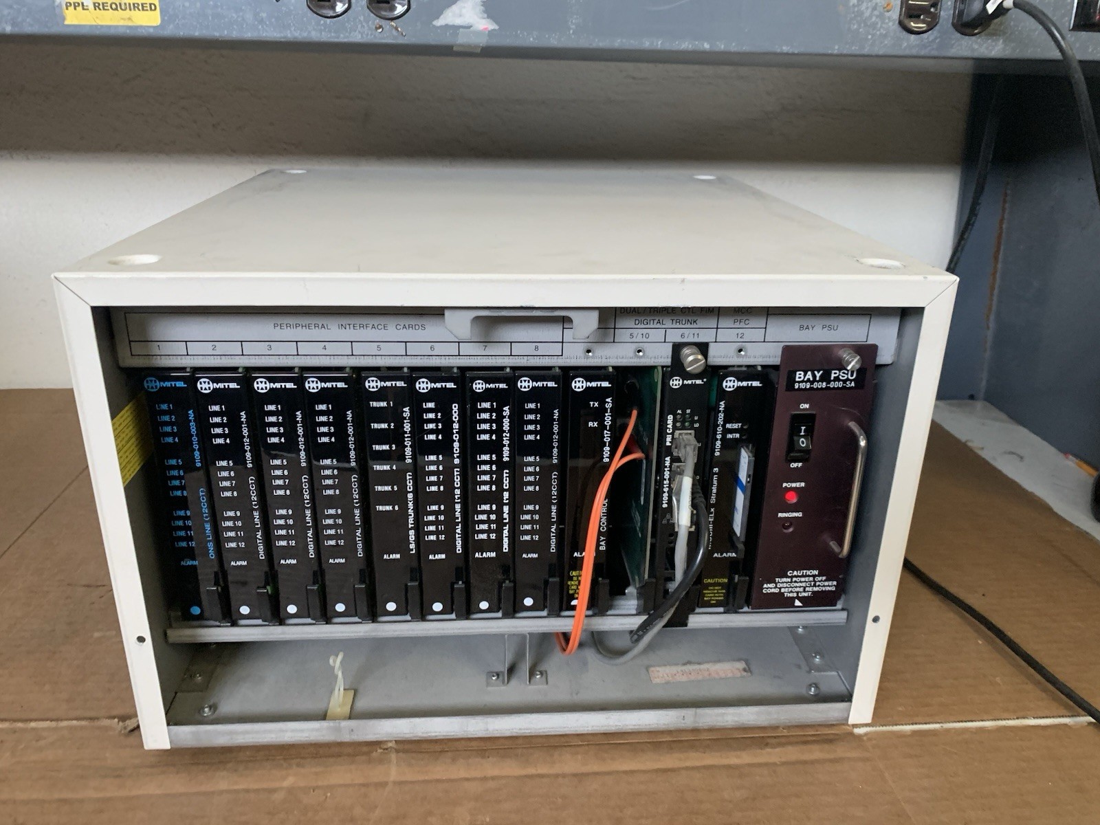 Genuine Mitel SX200RM Telephone System Cabinet 9109-600-002-NA W/Cards See Photo