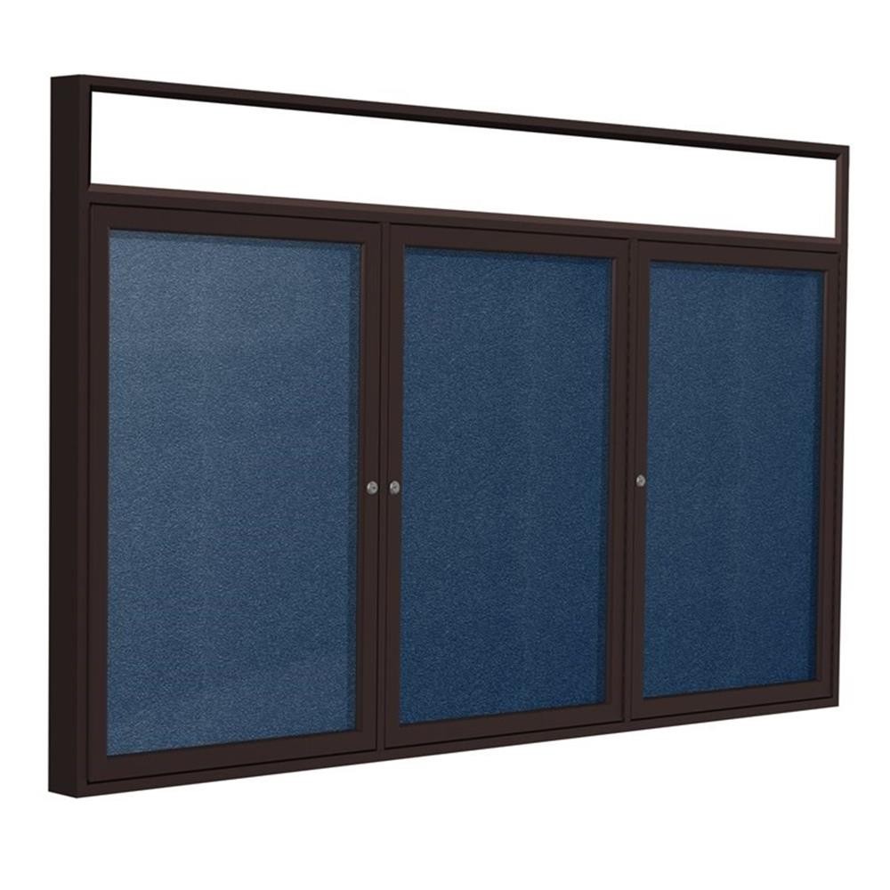 Ghent's Vinyl 48" x 96" 3 Door Enclosed Headliner Bulletin Board in Navy