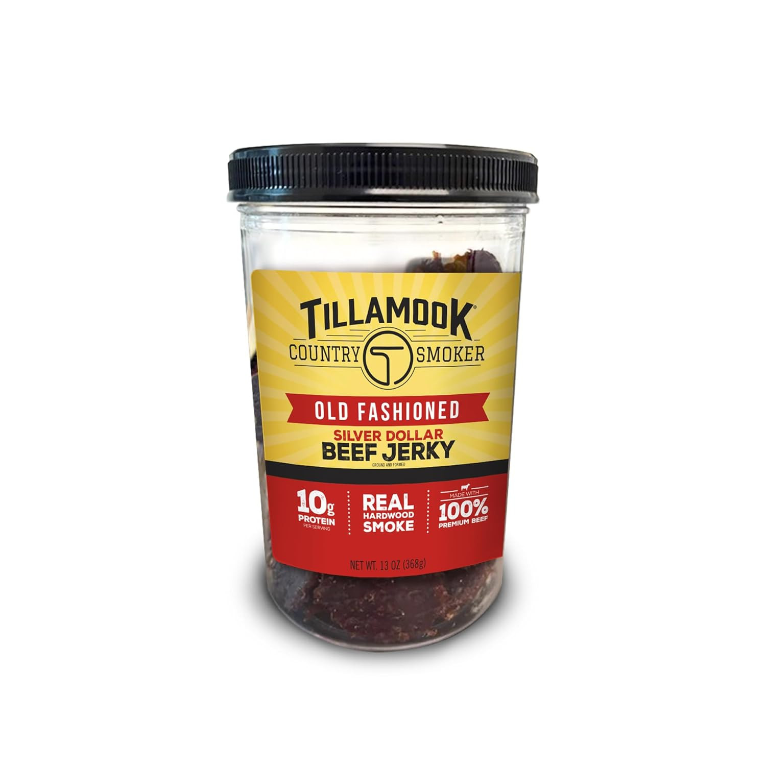 Tillamook Country Smoker Real Hardwood Smoked Silver Dollar Beef Jerky, Old Fash