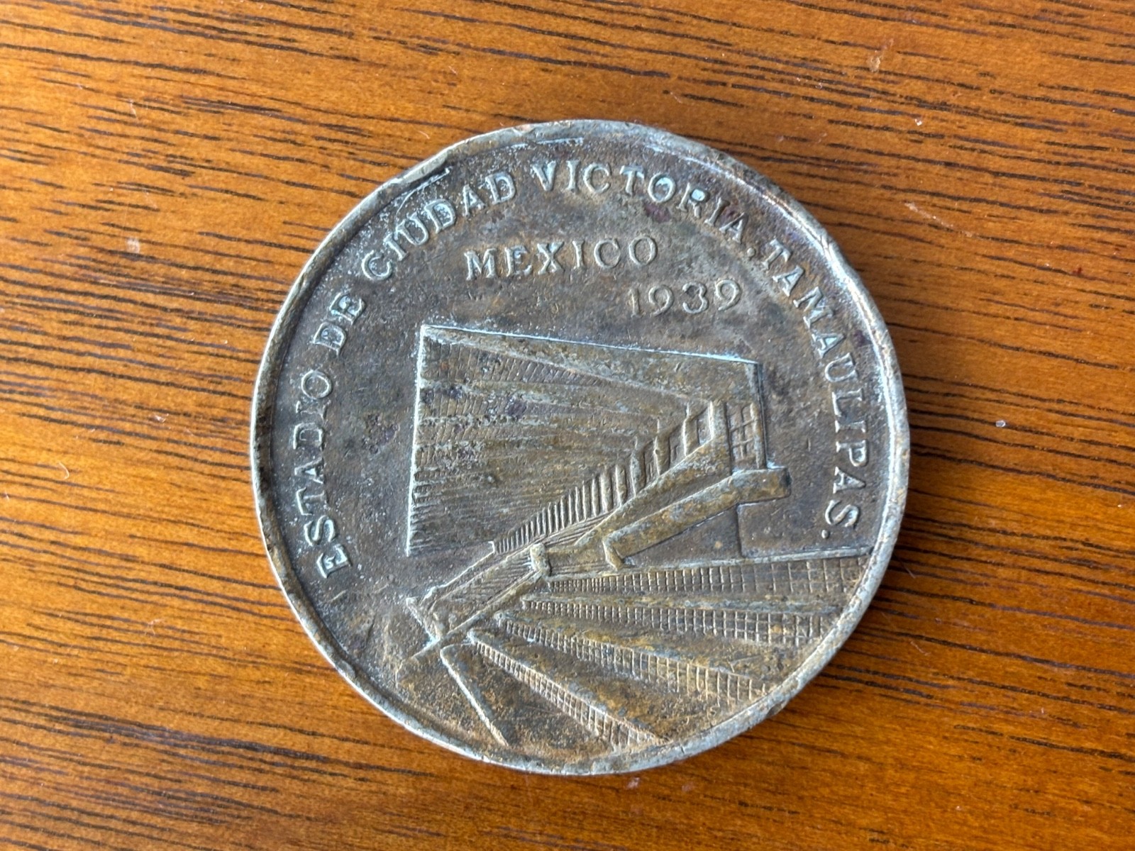 Mexico 1939 Bronze Medal Estadio Victoria Tamaulipas Grove 510b Low Mintage 1000