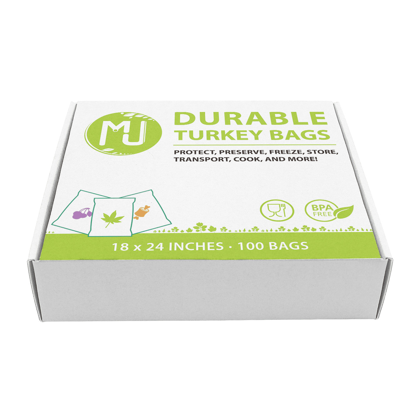 Oven Bags 1000 Pack for Turkey Herb Garden Smell 0.8MIL Proof All Purpose 18x24