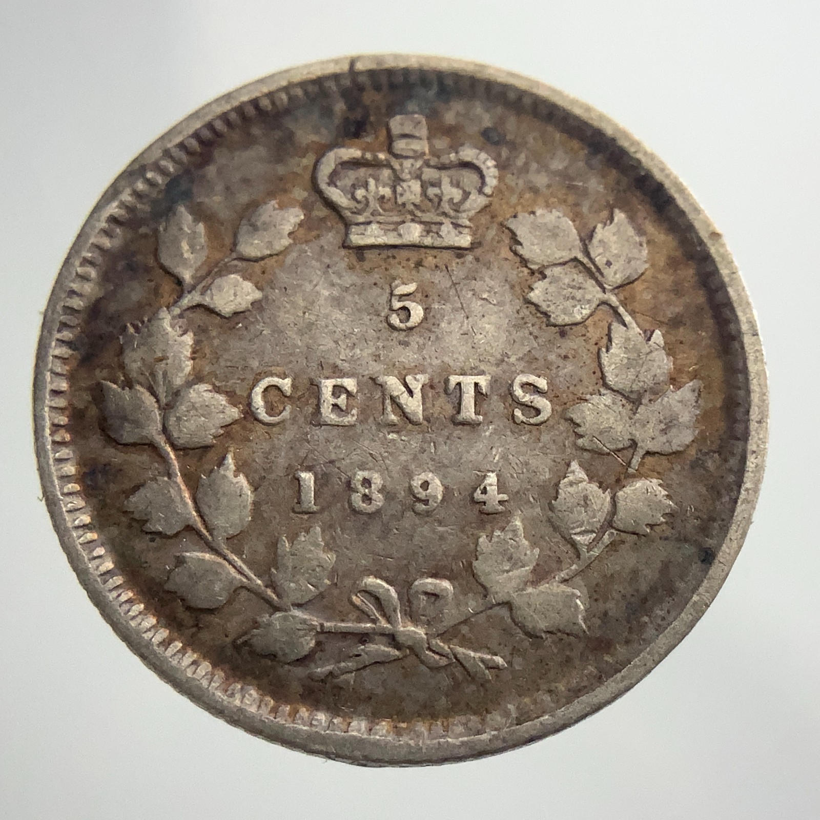 1894 Canada 5 Cents Small Silver KM# 2 Circulated Coin II930