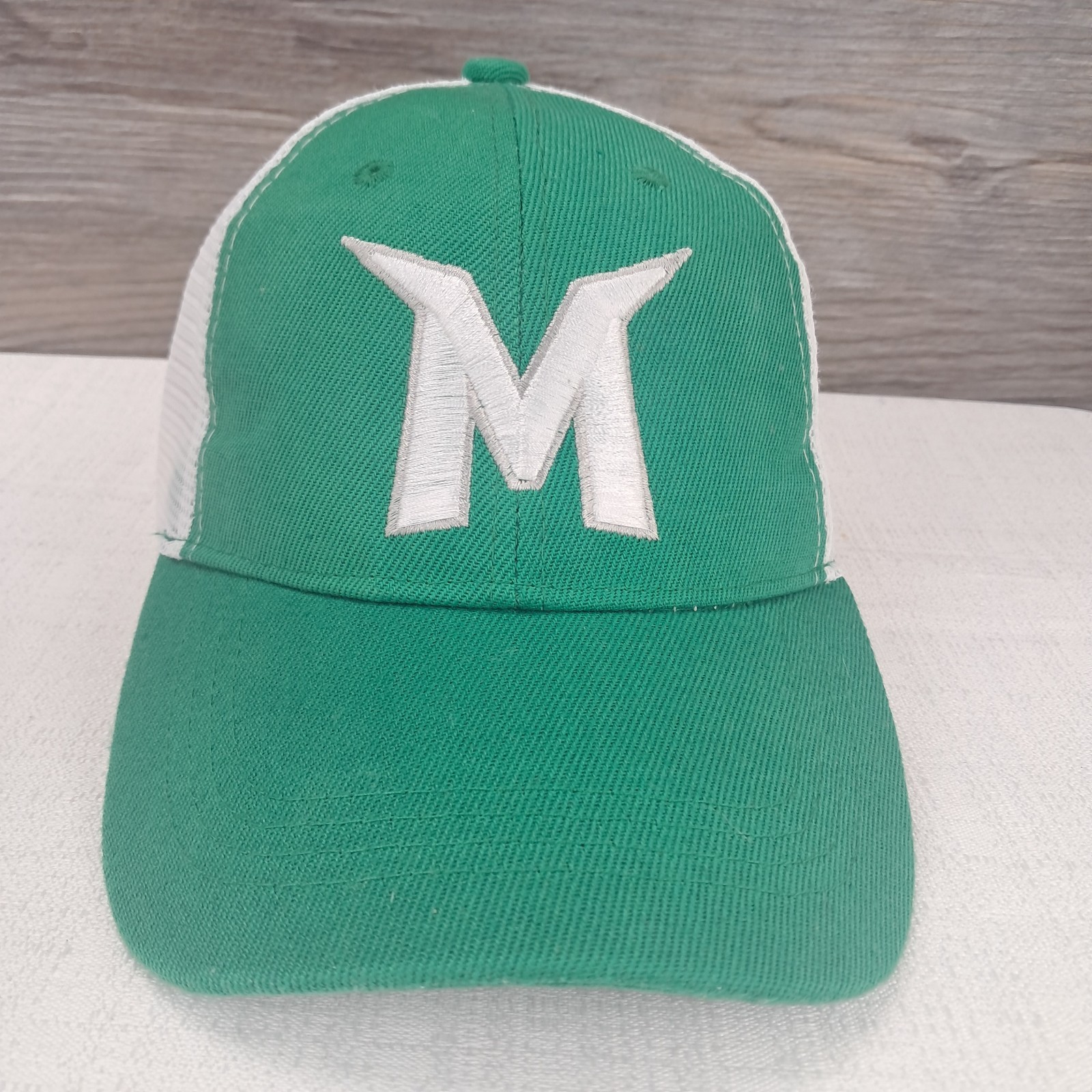Madison Mallards Unisex Snapback Hat White Green Side Logo Mesh Baseball