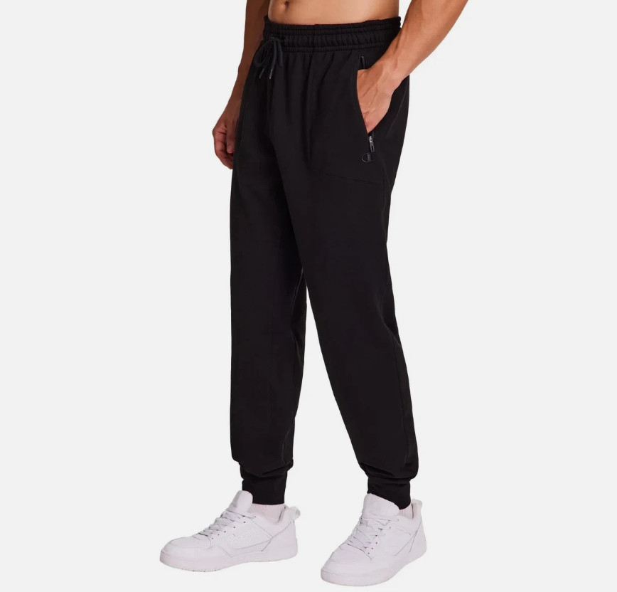 Champion Men's Side Zipper Pockets Drawstring Jogger, Black, Size XL USED