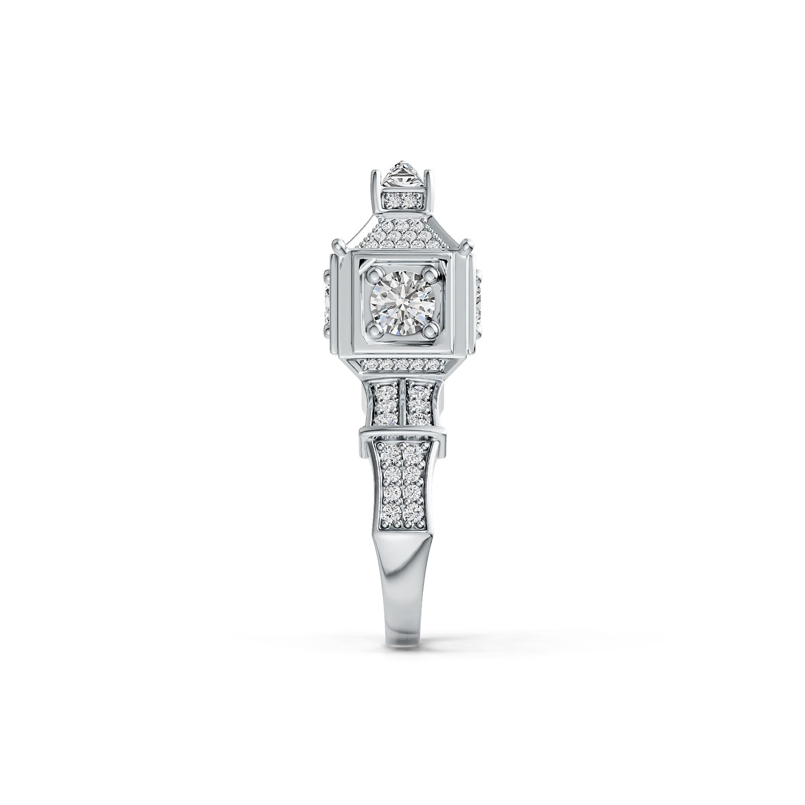 Sterling Silver Semi Mount Ring Setting Round RD 5x5mm SQ 4x4mm