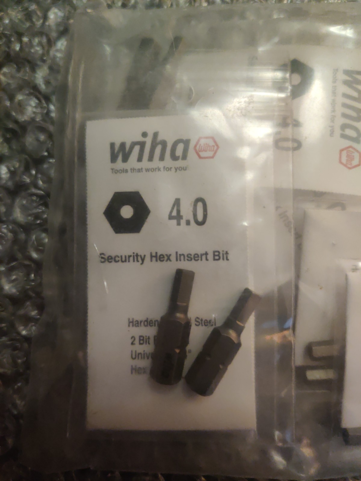 Wiha 71982 Standard Bit Hex Security 4.0 X 25mm - 2 Pack Germany