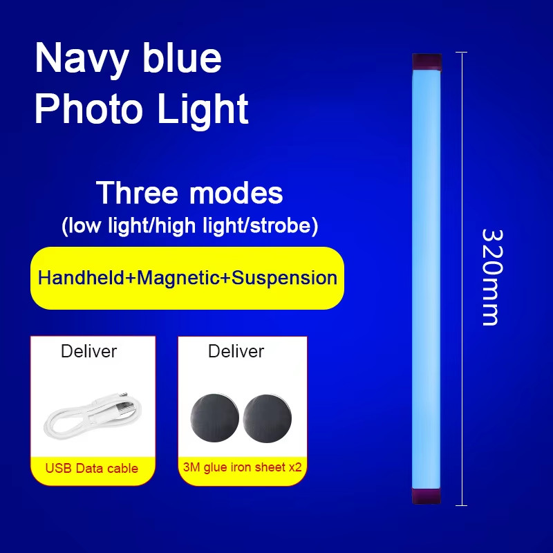 LED Video Light Wand Handheld Hanging Fill Light Photography Lamp Rechargeable B