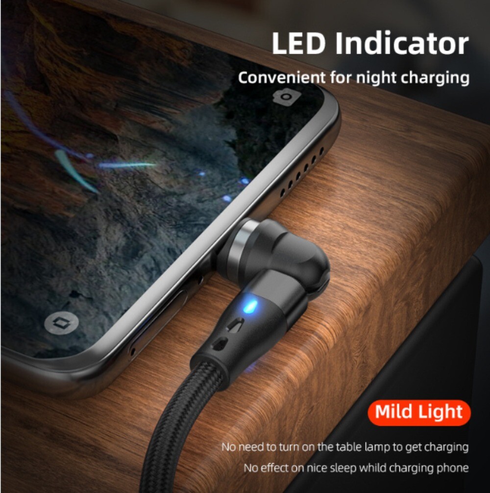 3 PACK Magnetic Phone Charger Fast Charging Cable For Micro USB/Type C/ iPhone